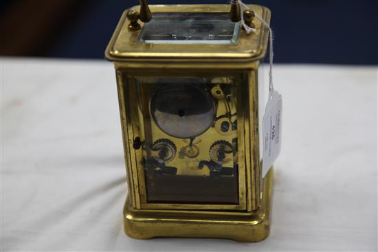 A French brass carriage clock 5.5in.